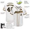 Custom White Black-Old Gold Authentic Baseball Jersey