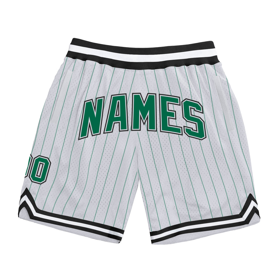 Cheap Custom Neon Green White Pinstripe Navy-White Authentic Basketball  Shorts Free Shipping – CustomJerseysPro