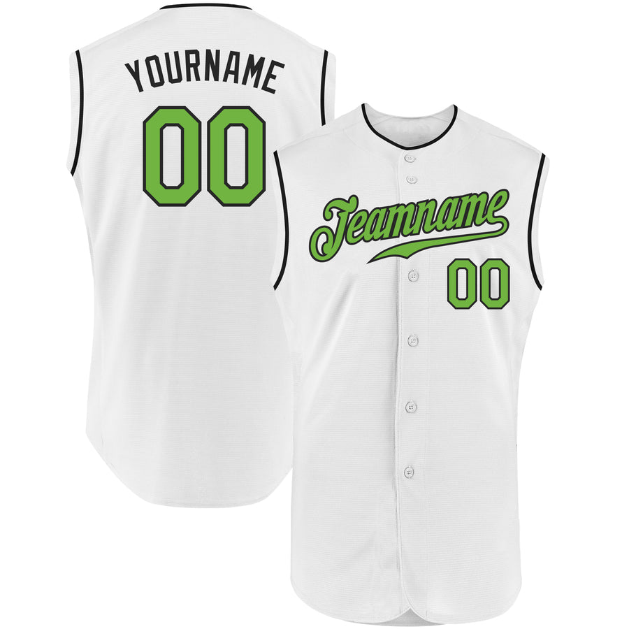 Custom Neon Green White-Black Authentic Basketball Jersey Discount