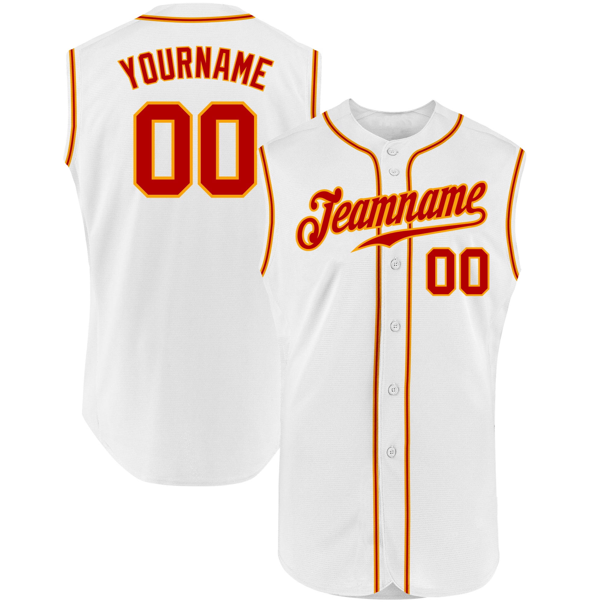 Custom Orange Black-White Authentic Sleeveless Baseball Jersey Discount