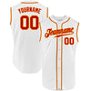 Custom White Red-Gold Authentic Sleeveless Baseball Jersey