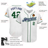 Custom White Green-Navy Authentic Baseball Jersey