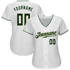 Custom White Green-Cream Authentic Baseball Jersey