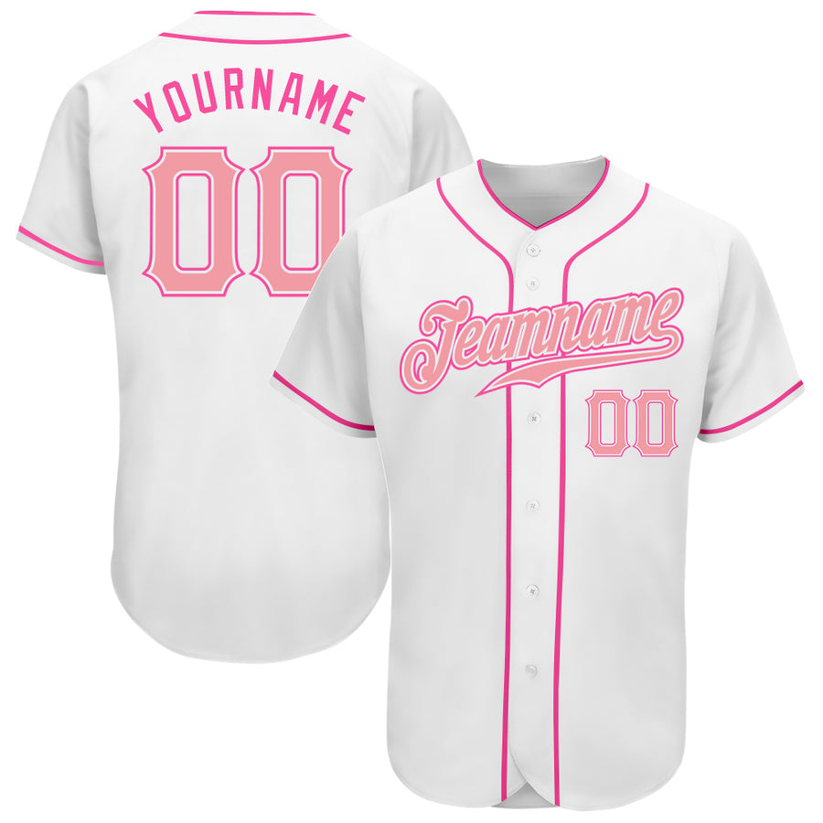 Custom Pink Ribbon Baseball Jersey Pink White-Hot Pink 3D Breast Cancer  Awareness Month Women Health Care Support Authentic - FansIdea