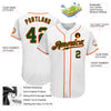 Custom White Green-Orange Authentic Baseball Jersey