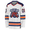 Custom White Navy-Orange Hockey Jersey