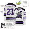 Custom White Purple-Black Hockey Jersey