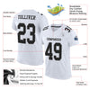 Custom White Black-Gray Mesh Authentic Football Jersey