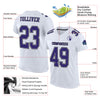 Custom White Purple Gray-Black Mesh Authentic Football Jersey