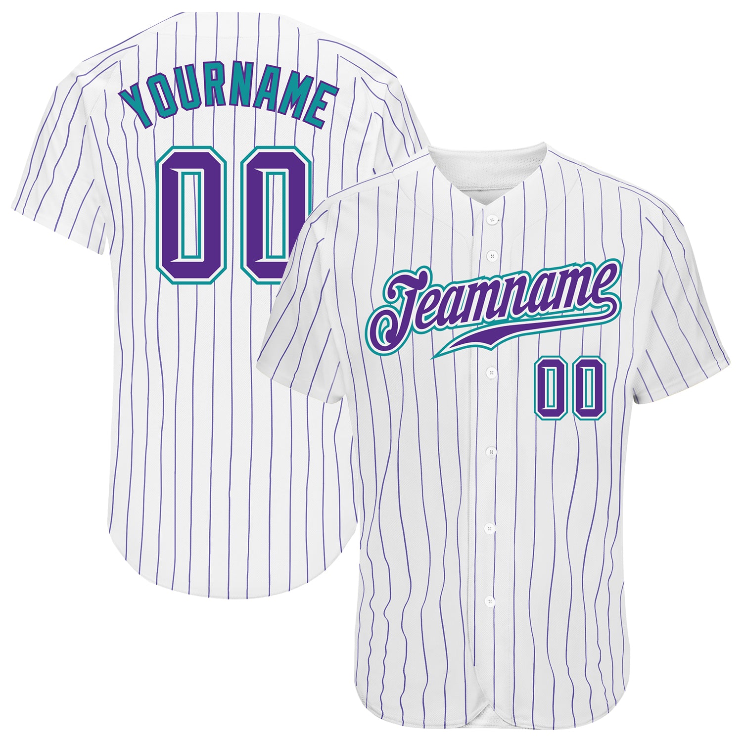 Custom Pinstripe Baseball Jersey White Light Blue Light Blue-Red Authentic  - FansIdea