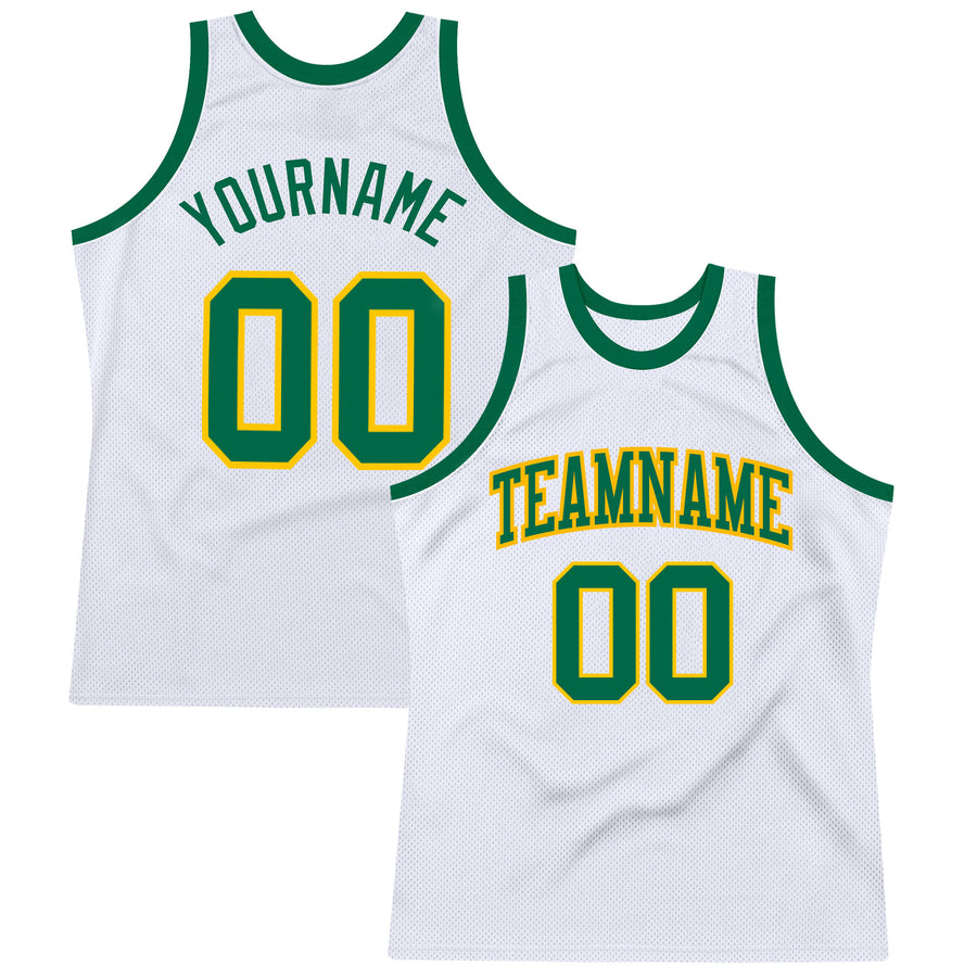 Custom Neon Green White V-Neck Basketball Jersey