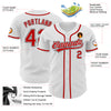 Custom White Red-Black Authentic Baseball Jersey