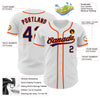 Custom White Navy-Orange Authentic Baseball Jersey