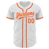 Custom White Orange-Gray Authentic Baseball Jersey