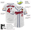 Custom White Red-Navy Authentic Baseball Jersey