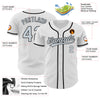 Custom White Silver-Black Authentic Baseball Jersey