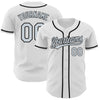 Custom White Silver-Black Authentic Baseball Jersey