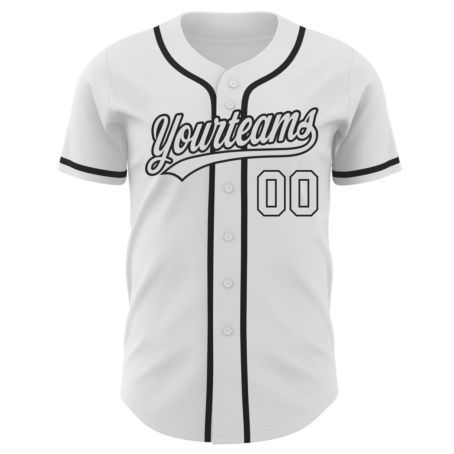 Custom White White-Black Authentic Baseball Jersey