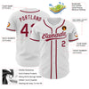 Custom White Crimson-Gray Authentic Baseball Jersey