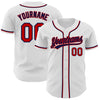 Custom White Red-Navy Authentic Baseball Jersey