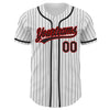 Custom White Black Pinstripe Black-Red Authentic Baseball Jersey