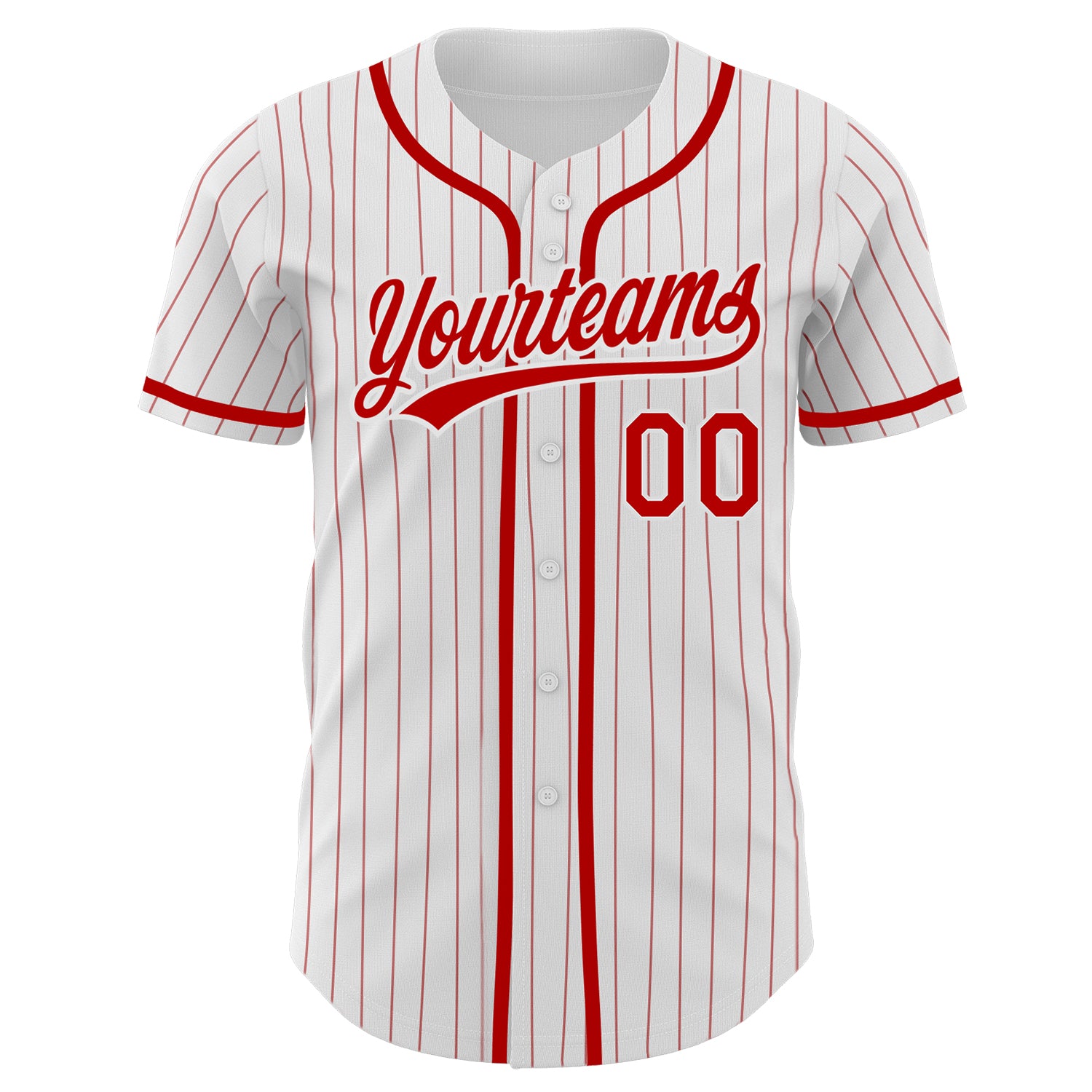 Custom Gray White Pinstripe Red Authentic Baseball Jersey