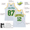 Custom White Kelly Green Pinstripe Kelly Green-Gold Authentic Basketball Jersey