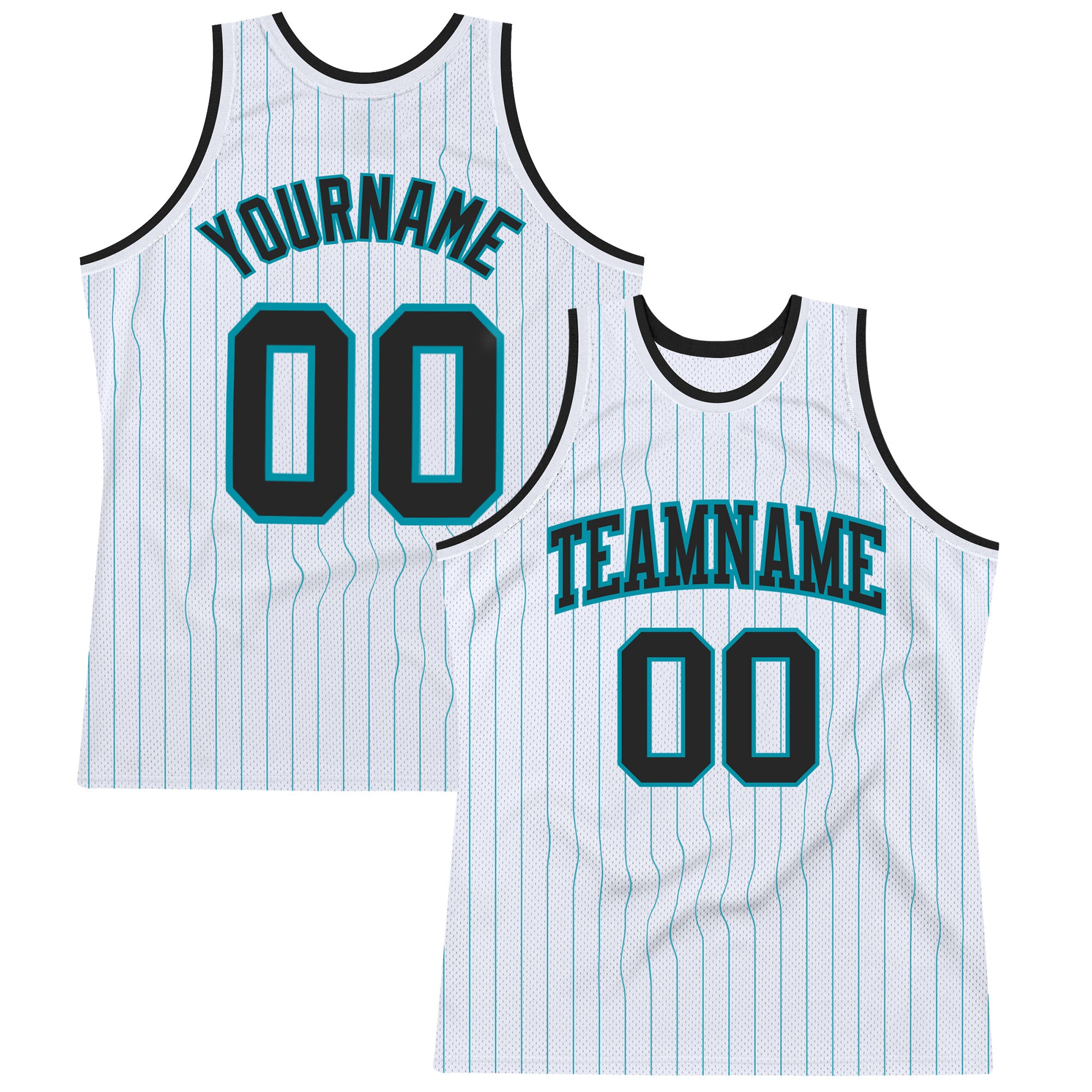 Custom Pinstripe Basketball Jersey Light Blue White Pink-Black Authentic -  FansIdea