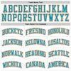 Custom White Teal Pinstripe Teal-Orange Authentic Basketball Jersey