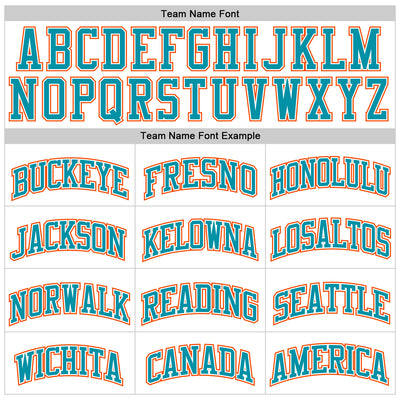 Custom White Teal Pinstripe Teal-Orange Authentic Basketball Jersey