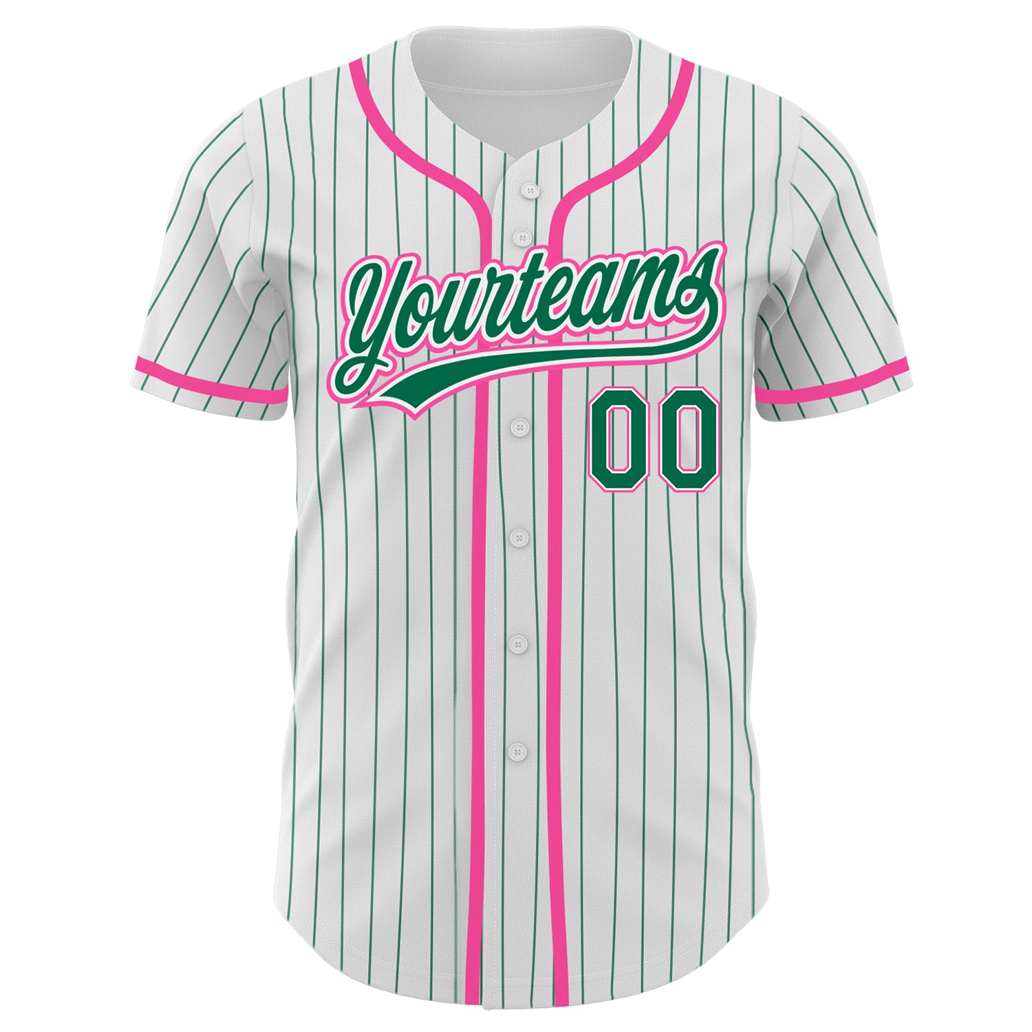 Custom Green Gray-White Authentic Baseball Jersey