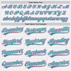 Custom White Teal Pinstripe Pink Authentic Baseball Jersey