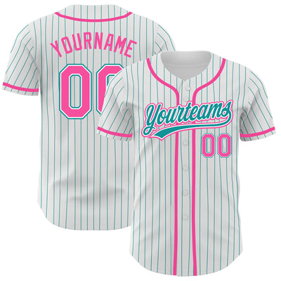 Cheap Custom White Teal Pinstripe Teal-Navy Authentic Baseball Jersey Free  Shipping – CustomJerseysPro