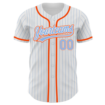 Custom Pinstripe Baseball Jersey Light Blue White Royal-White Authentic -  FansIdea