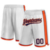 Custom White Navy-Orange Authentic Basketball Shorts