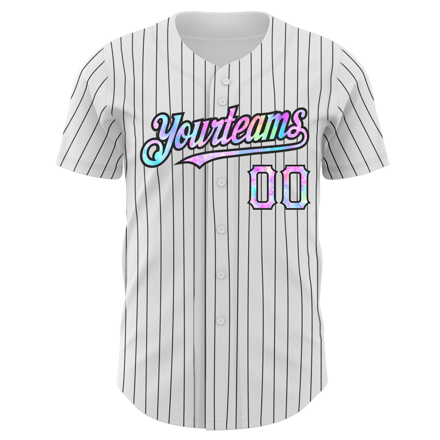 Custom Black Gray Pinstripe White-Gray Authentic Baseball Jersey