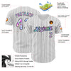 Custom White Black Pinstripe Tie Dye Authentic Baseball Jersey