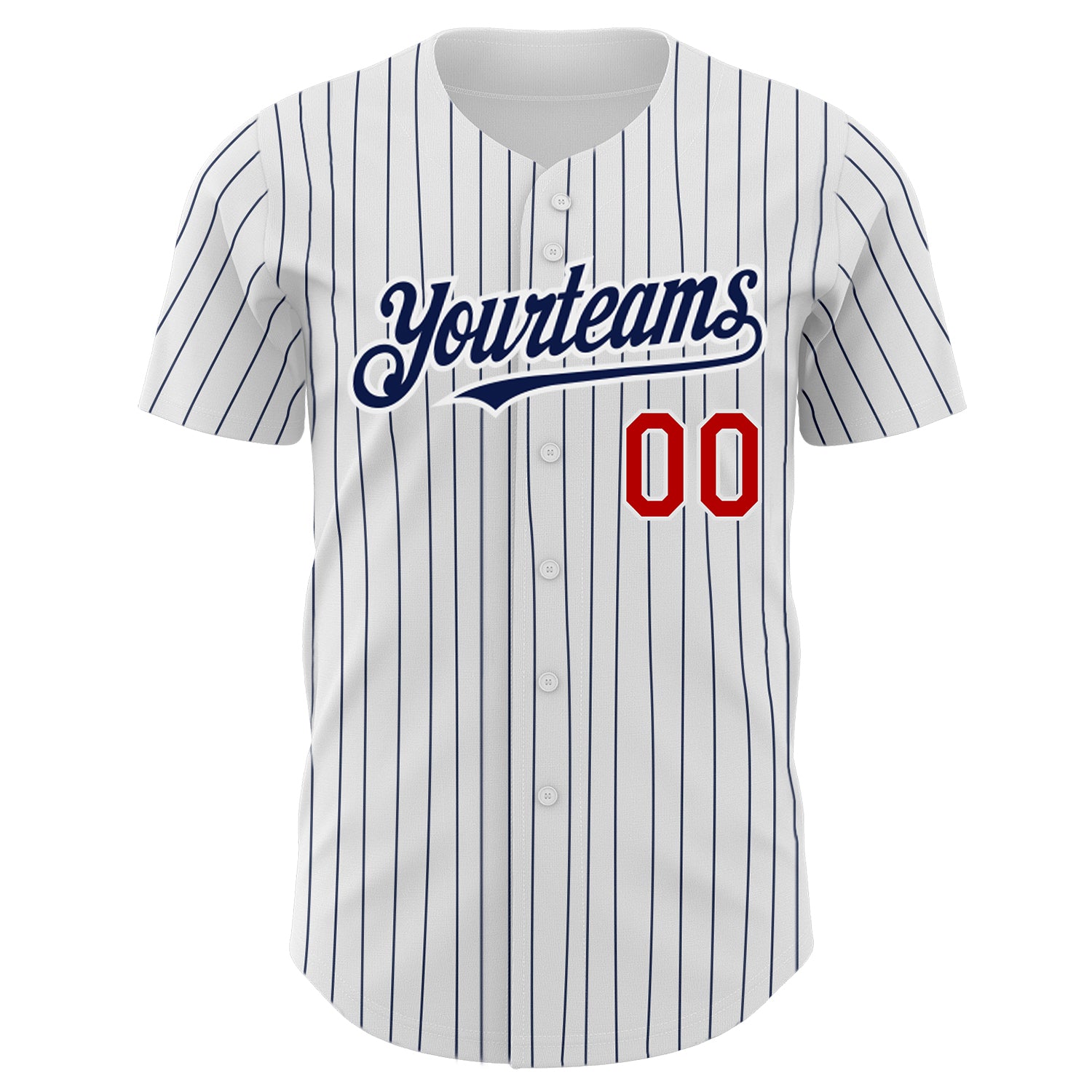 Custom Red White-Navy Authentic Baseball Jersey – FanCustom