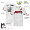 Custom White Black Pinstripe Red Authentic Baseball Jersey