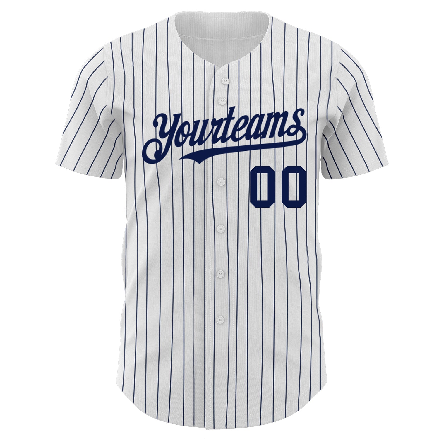 Custom White Navy Pinstripe Navy-Gray Authentic Throwback Rib-Knit Baseball Jersey Shirt Men's Size:L