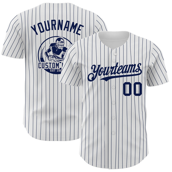 Custom Baseball Jersey Embroidered Your Names and Numbers – Pinstripe(White/ Black) - Blank Jerseys