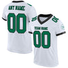 Custom White Kelly Green-Black Mesh Authentic Football Jersey