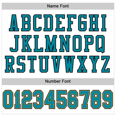 Custom White Teal Old Gold-Black Mesh Authentic Football Jersey