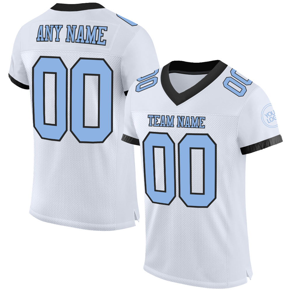 Custom Royal White-Light Blue Authentic Football Jersey Men's Size:3XL