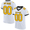 Custom White Gold-Black Mesh Authentic Football Jersey