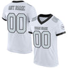 Custom White Silver-Black Mesh Authentic Football Jersey