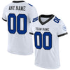 Custom White Royal-Black Mesh Authentic Football Jersey