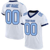 Custom White Light Blue-Navy Mesh Authentic Football Jersey