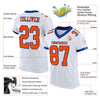 Custom White Orange-Royal Mesh Authentic Football Jersey