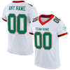 Custom White Kelly Green-Red Mesh Authentic Football Jersey